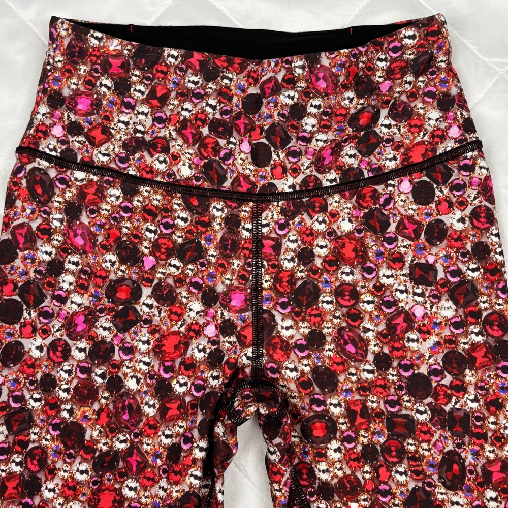 Victoria Sport Gem Print Leggings XS Red Pink Jewel Pattern Yoga Active - Picture 4 of 10